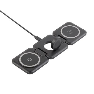 Складная беспроводная (15W) зарядная станция "Flip" с MagSafe черный