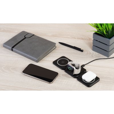 Складная беспроводная (15W) зарядная станция "Flip" с MagSafe черный