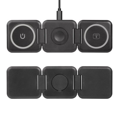 Складная беспроводная (15W) зарядная станция "Flip" с MagSafe черный
