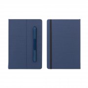 Блокнот с ручкой и вечным карандашом в пенале, с подставкой под смартфон темно-синий