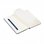 Блокнот с ручкой и вечным карандашом в пенале, с подставкой под смартфон темно-синий