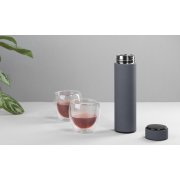 Термос "Бостон next" 500 мл с индикацией температуры, soft touch, сменная батарейка серый