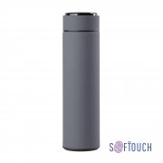 Термос "Бостон next" 500 мл с индикацией температуры, soft touch, сменная батарейка серый