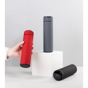 Термос "Бостон next" 500 мл с индикацией температуры, soft touch, сменная батарейка черный