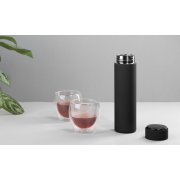 Термос "Бостон next" 500 мл с индикацией температуры, soft touch, сменная батарейка черный