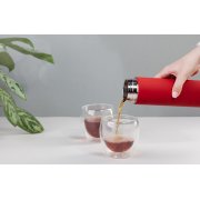 Термос "Бостон next" 500 мл с индикацией температуры, soft touch, сменная батарейка красный