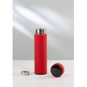 Термос "Бостон next" 500 мл с индикацией температуры, soft touch, сменная батарейка красный