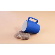 Кружка керамическая "Calypso" 250 мл, покрытие soft touch темно-синий с белым