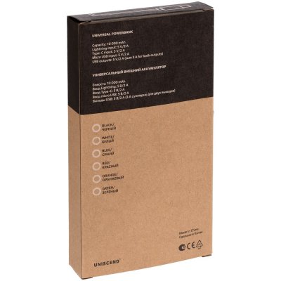 Aккумулятор Uniscend All Day Type-C 10000 мAч, черный арт. 23419.30
