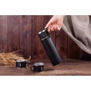 Набор подарочный "Алтай": термос, 3 кружки, покрытие пудра черный