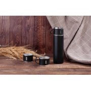 Набор подарочный "Алтай": термос, 3 кружки, покрытие пудра черный