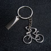 Брелок SILV CYCLIST; 4,0 x 4,0 x 0,4 см; металл серебристый