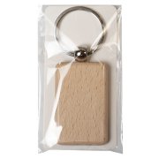 Брелок TIMBER RECTANGLE; 5,2 x 3,2 x 0,7 см; дерево бежевый