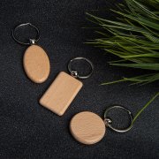 Брелок TIMBER RECTANGLE; 5,2 x 3,2 x 0,7 см; дерево бежевый