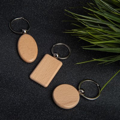 Брелок TIMBER RECTANGLE; 5,2 x 3,2 x 0,7 см; дерево бежевый арт. 50137