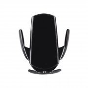 Автомобильное сенсорное беспроводное (15W) зарядное устройство "Titan" с набором переходников для магнитной зарядки, с подсветкой логотипа черный