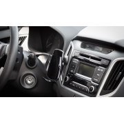 Автомобильное сенсорное беспроводное (15W) зарядное устройство "Titan" с набором переходников для магнитной зарядки, с подсветкой логотипа черный