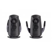 Автомобильное сенсорное беспроводное (15W) зарядное устройство "Titan" с набором переходников для магнитной зарядки, с подсветкой логотипа черный