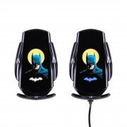 Автомобильное сенсорное беспроводное (15W) зарядное устройство "Titan" с набором переходников для магнитной зарядки, с подсветкой логотипа черный