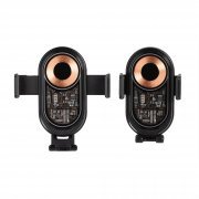 Автомобильное беспроводное (15W) зарядное устройство "Guide" с прозрачным корпусом черный с серебристым