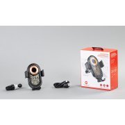 Автомобильное беспроводное (15W) зарядное устройство "Guide" с прозрачным корпусом черный с серебристым