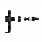 Автомобильное беспроводное (15W) зарядное устройство "Guide" с прозрачным корпусом черный с серебристым