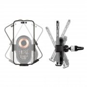 Автомобильное беспроводное (15W) зарядное устройство "Guide" с прозрачным корпусом черный с серебристым