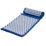 Массажный аккупунктурный коврик с валиком Iglu, синий с белым