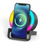 Беспроводная Bluetooth колонка U-Tone RGB c функцией беспроводной зарядки 15W, черный арт. 11020.022