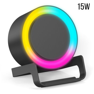 Беспроводная Bluetooth колонка U-Tone RGB c функцией беспроводной зарядки 15W, черный арт. 11020.022