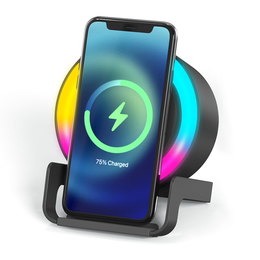 Беспроводная Bluetooth колонка U-Tone RGB c функцией беспроводной зарядки 15W, черный арт. 11020.022 Беспроводная Bluetooth колонка U-Tone RGB c функцией беспроводной зарядки 15W, черный арт. 11020.022