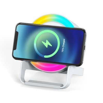 Беспроводная Bluetooth колонка U-Tone RGB c функцией беспроводной зарядки 15W, белый арт. 11020.011
