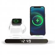 Часы электронные Abbatt мультифункциональные с беспроводной зарядкой, белый арт. 7021.01