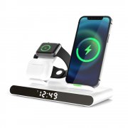 Часы электронные Abbatt мультифункциональные с беспроводной зарядкой, белый арт. 7021.01