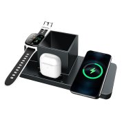 Настольный органайзер Medow c беспроводной зарядкой 15W, черный арт. 7114.02