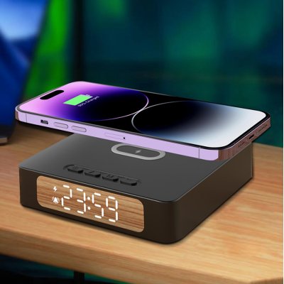 Часы с беспроводной зарядкой Raven, черный арт. 7060.02 Часы с беспроводной зарядкой Raven, черный арт. 7060.02