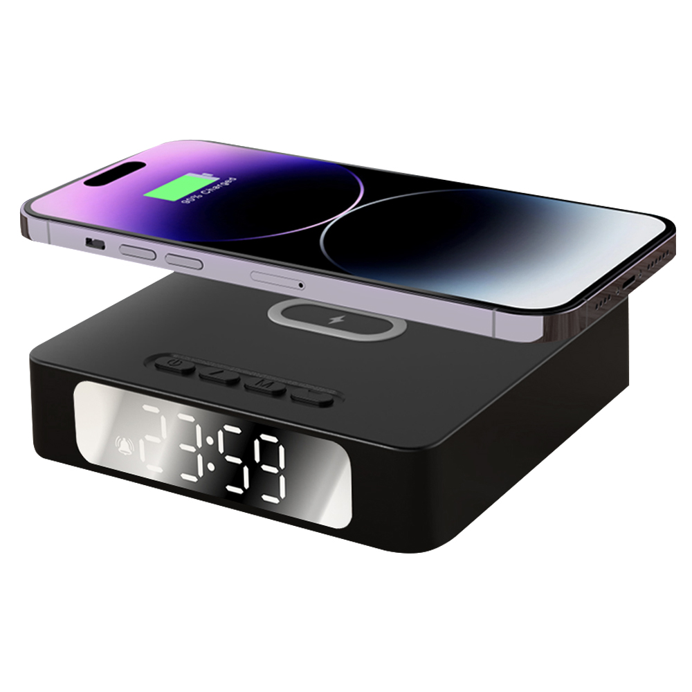 Часы с беспроводной зарядкой Raven, черный арт. 7060.02 Часы с беспроводной зарядкой Raven, черный арт. 7060.02