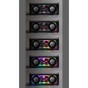 Bluetooth колонка "Buzz Light" 10Вт (2х5Вт) с разноцветной подсветкой-эквалайзером и прозрачным корпусом черный