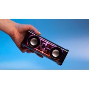 Bluetooth колонка "Buzz Light" 10Вт (2х5Вт) с разноцветной подсветкой-эквалайзером и прозрачным корпусом черный