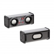 Bluetooth колонка "Buzz Light" 10Вт (2х5Вт) с разноцветной подсветкой-эквалайзером и прозрачным корпусом черный