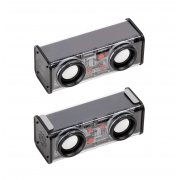 Bluetooth колонка "Buzz Light" 10Вт (2х5Вт) с разноцветной подсветкой-эквалайзером и прозрачным корпусом черный