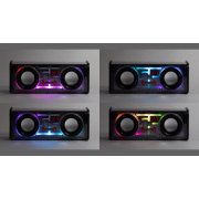 Bluetooth колонка "Buzz Light" 10Вт (2х5Вт) с разноцветной подсветкой-эквалайзером и прозрачным корпусом черный