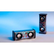 Bluetooth колонка "Buzz Light" 10Вт (2х5Вт) с разноцветной подсветкой-эквалайзером и прозрачным корпусом черный