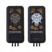 Беспроводное зарядное (22.5/15W) устройство "Topfull SOFTTOUCH" 10000 mAh с подсветкой лого, присосками, встроенными кабелями, с подставкой черный