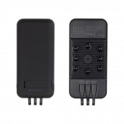 Беспроводное зарядное (22.5/15W) устройство "Topfull SOFTTOUCH" 10000 mAh с подсветкой лого, присосками, встроенными кабелями, с подставкой черный