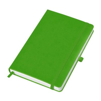 Бизнес-блокнот "Justy", 130*210 мм, светло-зеленый, твердая обложка,  резинка 7 мм, блок-линейка Зеленый