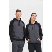 Толстовка унисекс Seattle, темный меланж с черным