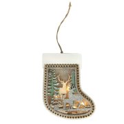 Украшение с подсветкой ВАЛЕНОК бежевый