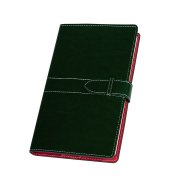 Ежедневник-портфолио недатированный Holder, А5, зеленый/красный, кремовый блок, без обреза зеленый, красный