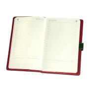 Ежедневник-портфолио недатированный Holder, А5, зеленый/красный, кремовый блок, без обреза зеленый, красный